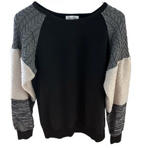 ACOA Cable & Sherpa Sleeve Sweatshirt Size S